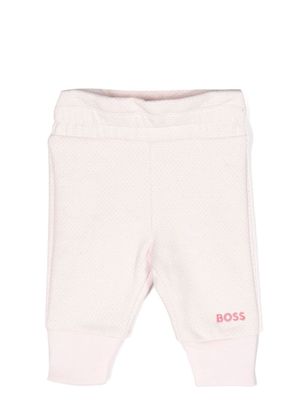 BOSS Kidswear embroidered-logo joggers - Pink