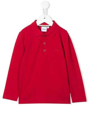 BOSS Kidswear embroidered-logo polo top
