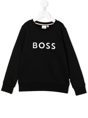 BOSS Kidswear embroidered logo sweatshirt - Black