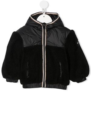 BOSS Kidswear faux-shearling hooded cardigan - Black