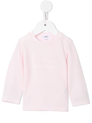 BOSS Kidswear floral-print logo T-shirt - Pink