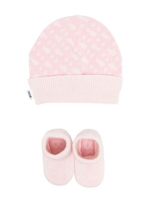 BOSS Kidswear geometric-pattern hat and slippers set - Pink