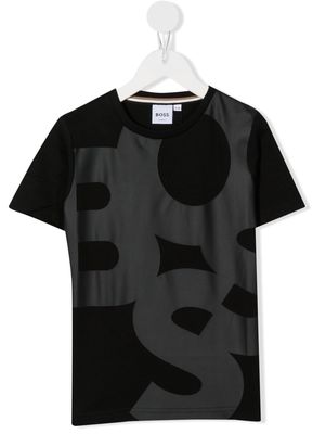 BOSS Kidswear geometric-print cotton T-Shirt - Black