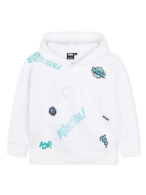 BOSS Kidswear graphic-print cotton hoodie - White