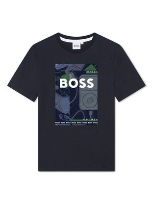 BOSS Kidswear graphic-print cotton T-shirt - Black