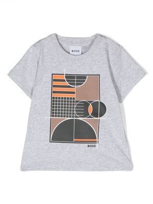 BOSS Kidswear graphic-print cotton T-Shirt - Grey