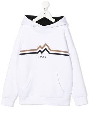 BOSS Kidswear graphic-print rib-trimmed hoodie - White