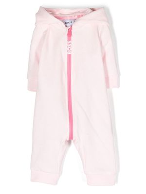 BOSS Kidswear hooded logo romper - Pink
