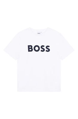 BOSS Kidswear Kids' Logo Cotton Graphic T-Shirt in White