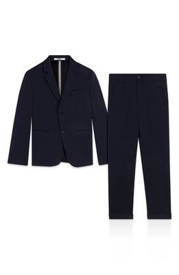 BOSS Kidswear Kids' Milano Fitted Cotton Blend Suit in 862-Electric Blue
