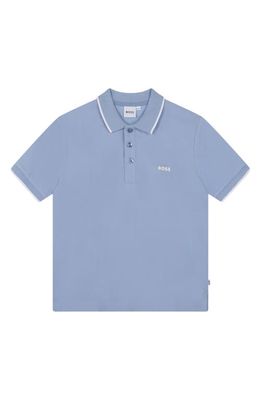 BOSS Kidswear Kids' Short Sleeve Polo Shirt in 77A Pale Blue