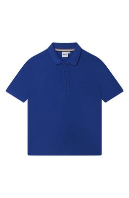 BOSS Kidswear Kids' Solid Piqué Polo in 79B-Blue
