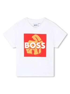 BOSS Kidswear leaf-print cotton T-shirt - White