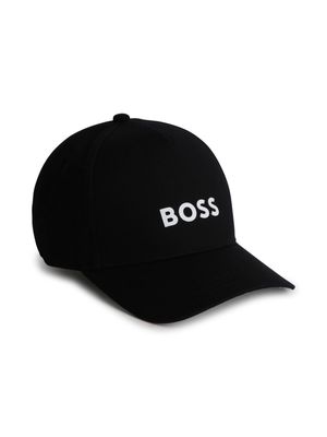 BOSS Kidswear logo-appliqué cotton cap - Black
