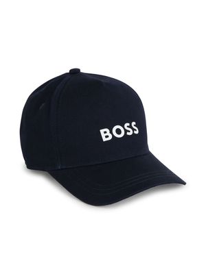 BOSS Kidswear logo-appliqué cotton cap - Blue