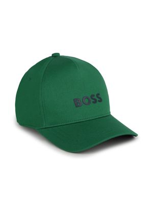 BOSS Kidswear logo-appliqué cotton cap - Green