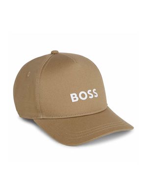 BOSS Kidswear logo-appliqué cotton cap - Neutrals