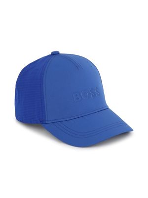 BOSS Kidswear logo-appliqué curved cap - Blue