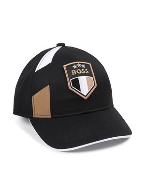 BOSS Kidswear logo-appliqué curved-peak cap - Black