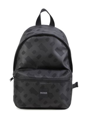 BOSS Kidswear logo-appliqué monogram backpack - Black