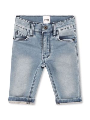 BOSS Kidswear logo-appliqué straight-leg jeans - Blue