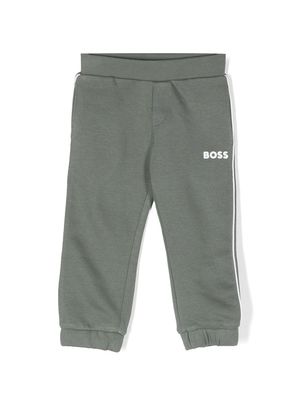 BOSS Kidswear logo-detail cotton track pants - Green