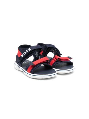 BOSS Kidswear logo-detail touch-strap sandals - Blue