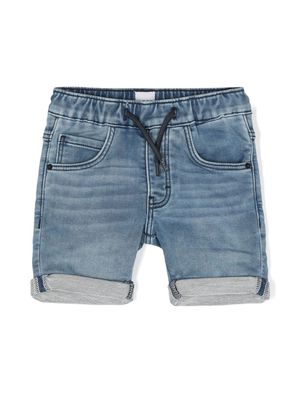 BOSS Kidswear logo-embossed denim shorts - Blue