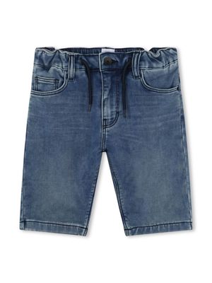 BOSS Kidswear logo-embossed denim shorts - Double Stone