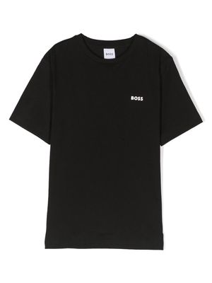 BOSS Kidswear logo-embossed T-shirt - Black