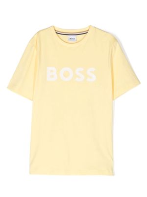 BOSS Kidswear logo-embossed T-shirt - Yellow