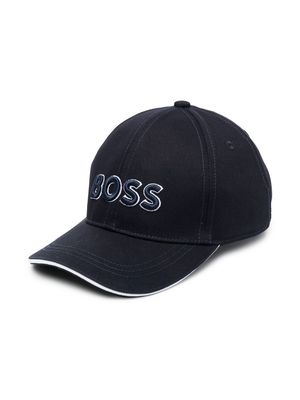 BOSS Kidswear logo-embroidered cotton cap - Blue