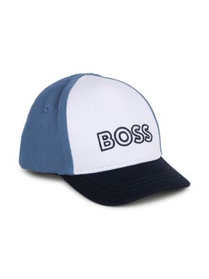 BOSS Kidswear logo-embroidered cotton cap - White