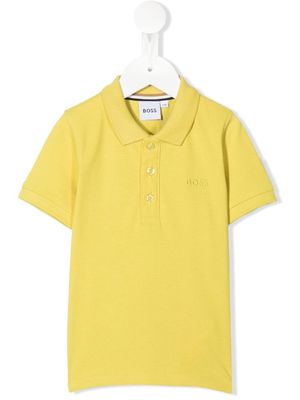BOSS Kidswear logo-embroidered cotton polo shirt - Yellow