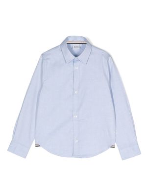 BOSS Kidswear logo-embroidered cotton shirt - Blue
