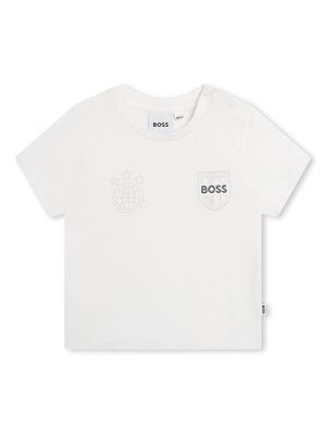 BOSS Kidswear logo-embroidered cotton T-shirt - White