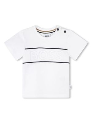 BOSS Kidswear logo-embroidered crew-neck T-shirt - White