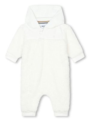 BOSS Kidswear logo-embroidered hooded rompers - White