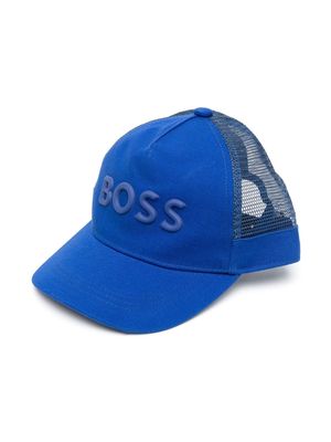 BOSS Kidswear logo-embroidered mesh cap - Blue