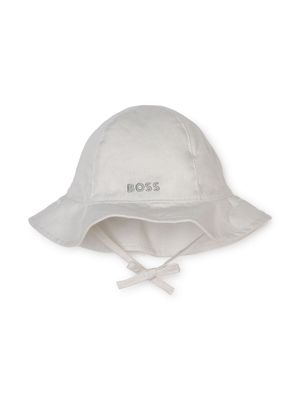 BOSS Kidswear logo-embroidered reversible cotton hat - White