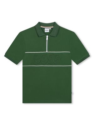 BOSS Kidswear logo-embroidered stretch-cotton polo shirt - Green