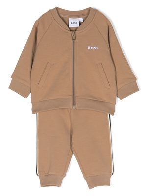 BOSS Kidswear logo-embroidered tracksuit set - Brown