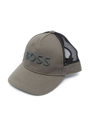 BOSS Kidswear logo-embroidred mesh cap - Green