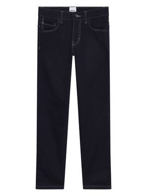 BOSS Kidswear logo-patch contrast-stitching jeans - Blue