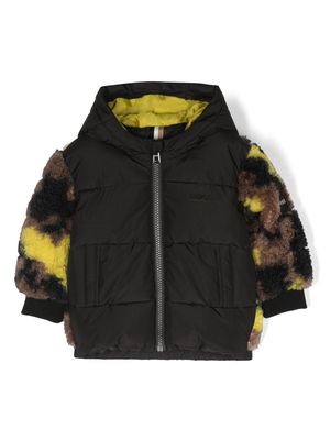 BOSS Kidswear logo-patch hooded jacket - Black
