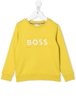 BOSS Kidswear logo-patch sweatshirt - Yellow