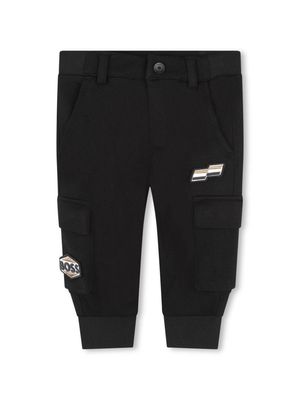 BOSS Kidswear logo-patch trousers - Black