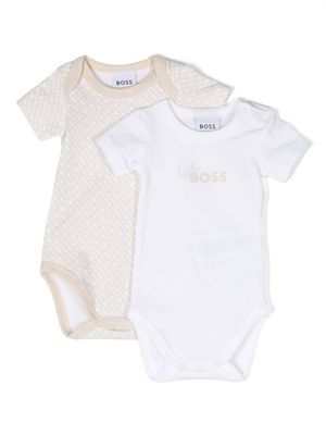 BOSS Kidswear logo-print bodysuit set - White