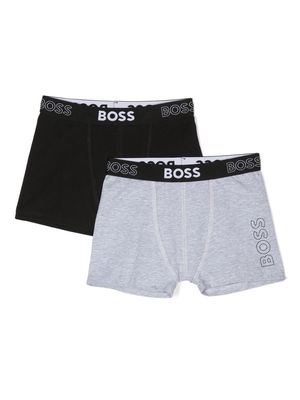 BOSS Kidswear logo-print boxer briefs set - Black