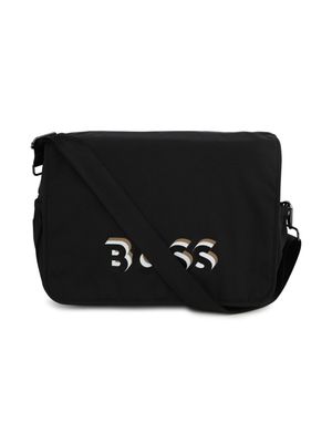 BOSS Kidswear logo-print canvas changing bag - Black